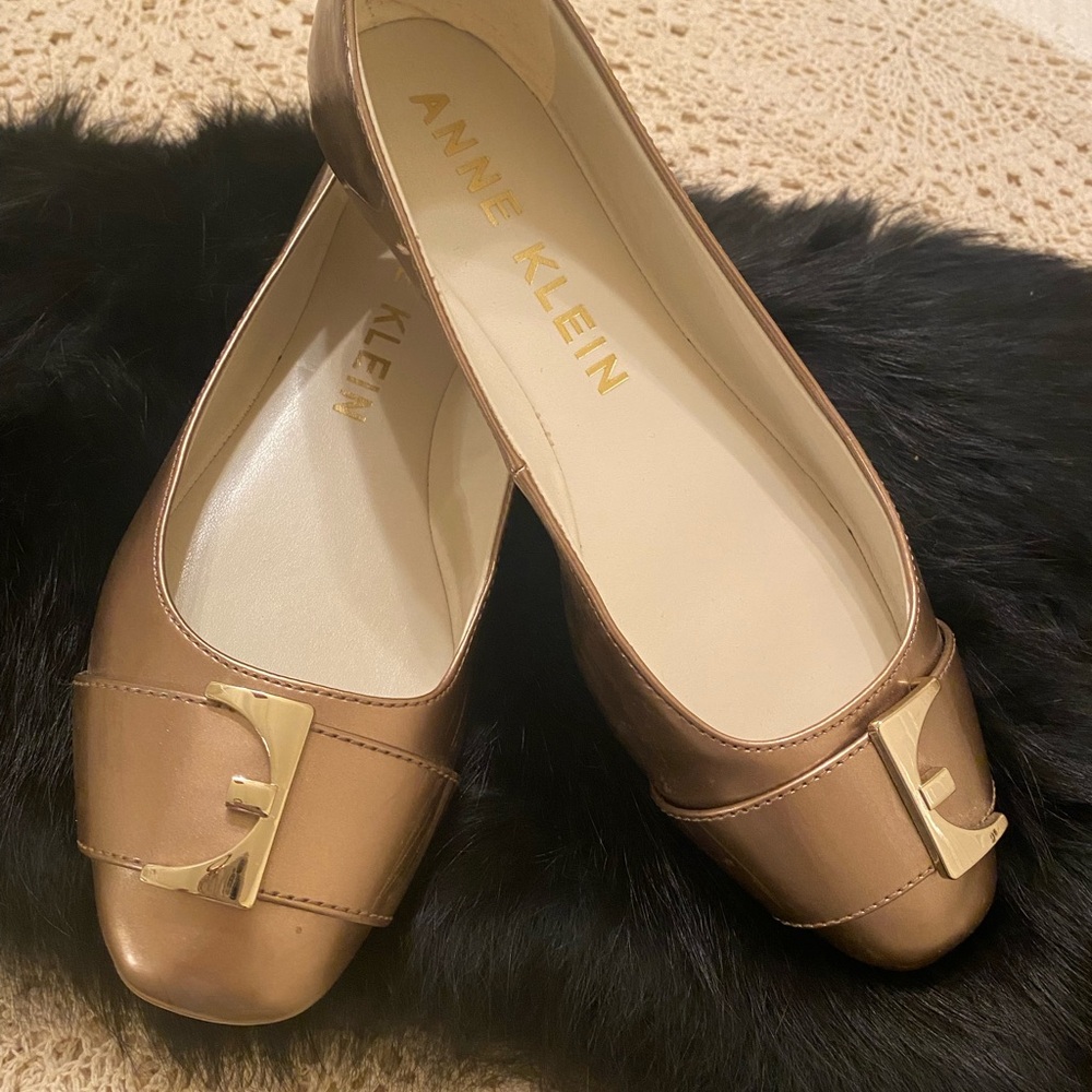 Anne Klein gold flats $12.